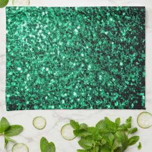 Emerald Green Imitats Glitzer Glitzern Handtuch