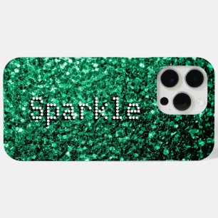Emerald Green Imitats Glitzer Glitzern Ihr Text Case-Mate iPhone Hülle