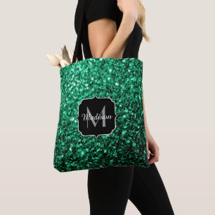 Emerald Green Imitats Glitzer Glitzern Monogram