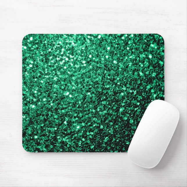 Emerald Green Imitats Glitzer Glitzern Mousepad (Mit Mouse)