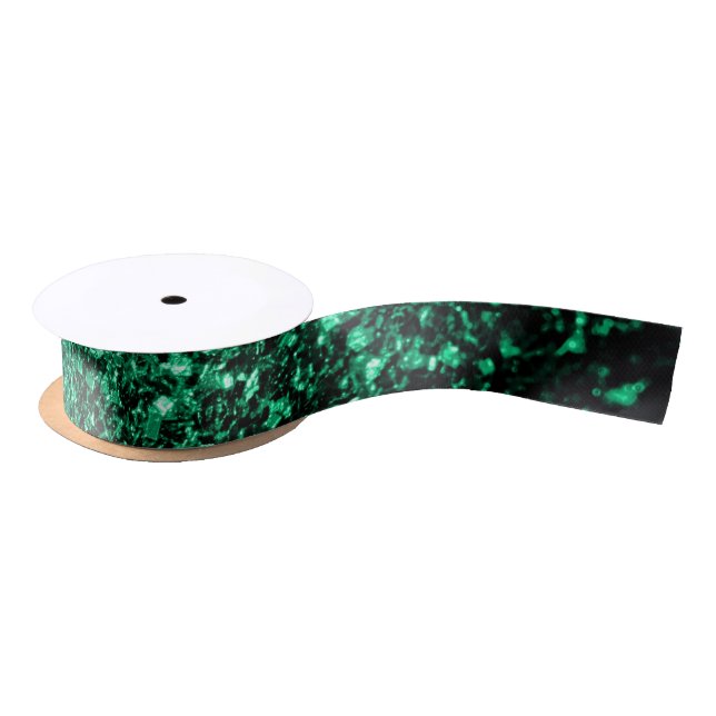 Emerald Green Imitats Glitzer Glitzern Satinband (Spule)