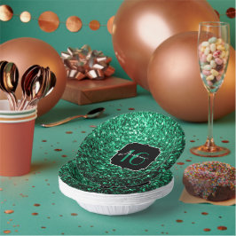 Emerald Green Imitats Glitzer Glitzern Sweet 16 Pappteller