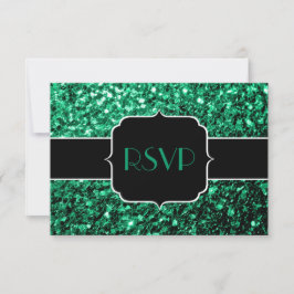 Emerald Green Imitats Glitzer Glitzern Sweet 16 RSVP Karte