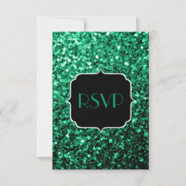 Emerald Green Imitats Glitzer Glitzern Sweet 16 RSVP Karte