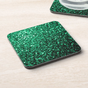 Emerald Green Imitats Glitzer Glitzern Untersetzer