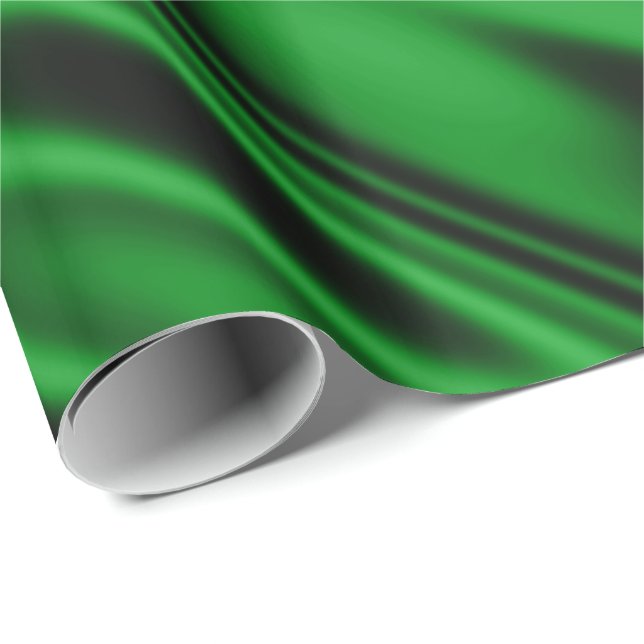 Emerald Green Imitats Satin Fabric Look Geschenkpapier (Rolleneckpunkt)