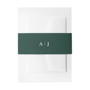 Emerald Green Initials Hochzeit Einladung Bauch B Einladungsbanderole
