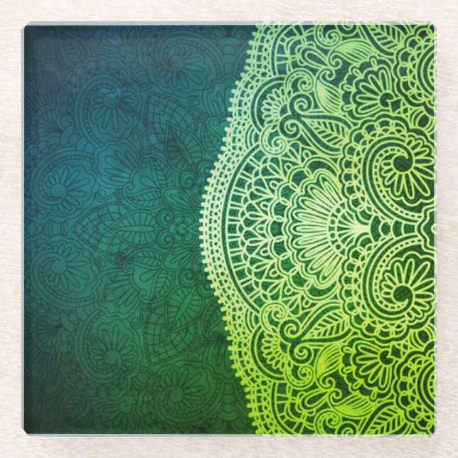 Emerald Green Lace Glasuntersetzer (Vorderseite)