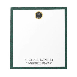 Emerald Green Leather Circle Logo beruflich Notizblock