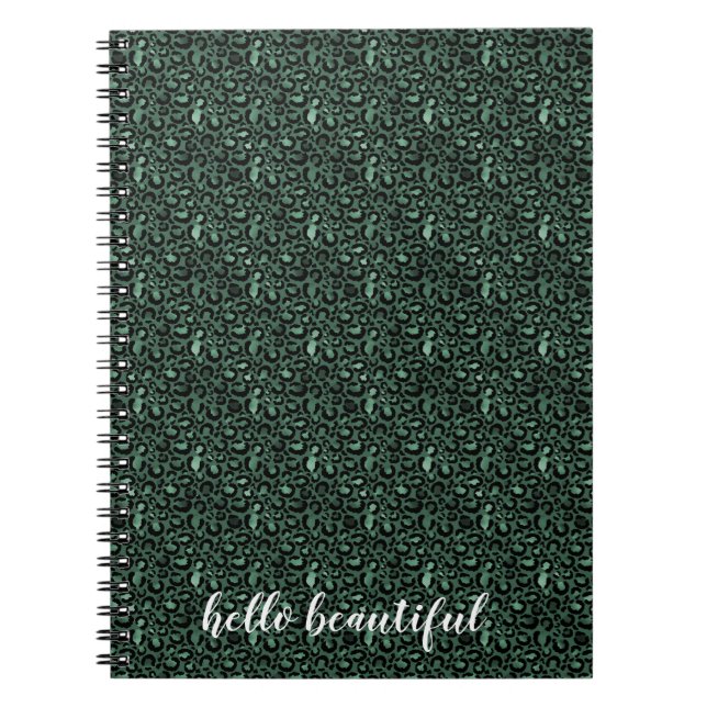 Emerald Green Leopard Print Notizblock (Vorderseite)