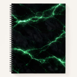 Emerald Green Lightning Marble Spiral Notebook Notizbuch