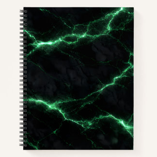 Emerald Green Lightning Marble Spiral Notebook Notizbuch