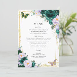 Emerald Green Lilac Floral Butterfliegen Quinceane Programm