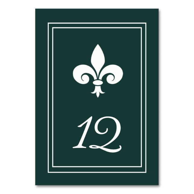 Emerald Green Lilie Tischnummer Card (Vorderseite)