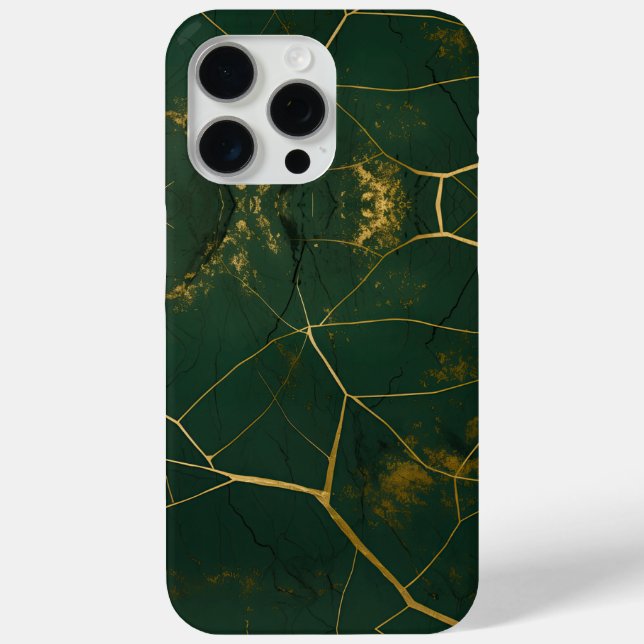 Emerald Green Marble Gold Glitzer Case-Mate iPhone Hülle (Rückseite)