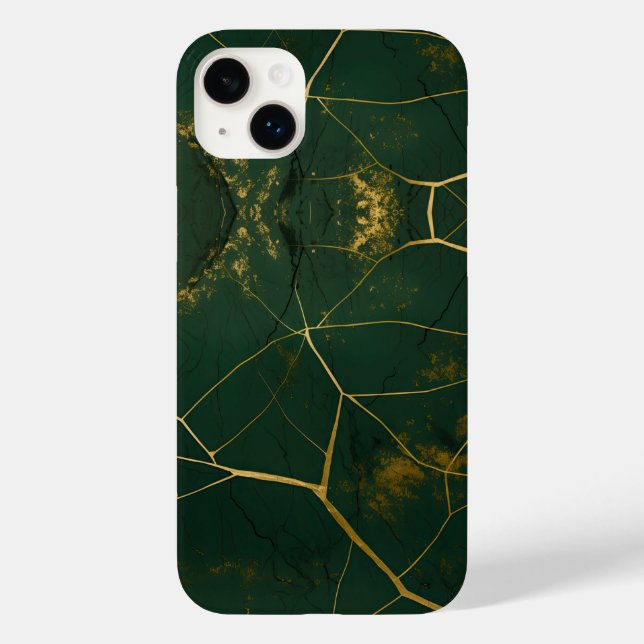 Emerald Green Marble Gold Glitzer Case-Mate iPhone Hülle (Rückseite)
