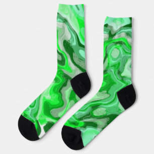 Emerald Green Marble Textur Abstrakt flüssige Farb Socken