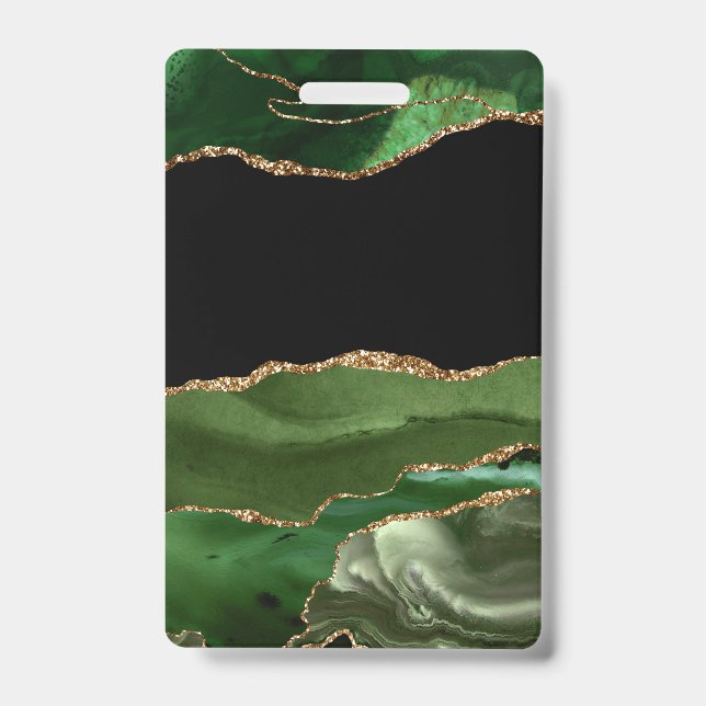 Emerald Green Marbled Agate Contemporary Stone Ausweis (Vorderseite)