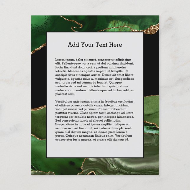 Emerald Green Marbled Agate Contemporary Stone Flyer (Vorne)