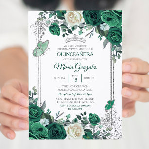 Emerald Green Mexican Charra Mis Quince Einladung