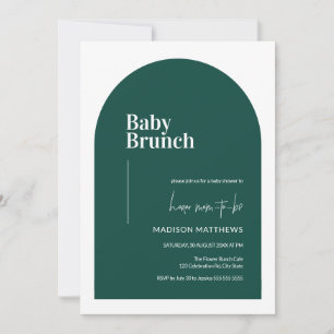 Emerald Green Minimal Arch Baby Brunch Babydusche Einladung
