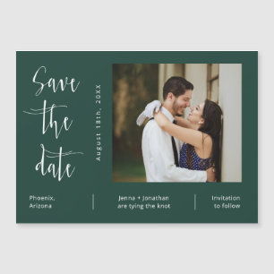 Emerald Green Minimal Save the Date Foto Magnet