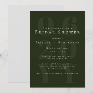 Emerald Green Minimalistisch Bold Type-Brautparty Einladung