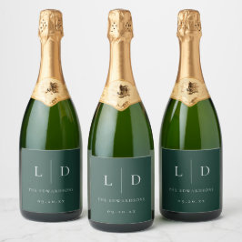 Emerald Green Minimalistisch Monogram Wedding
