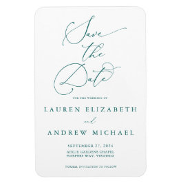Emerald Green Minimalistisch Save the Date Einladu Magnet