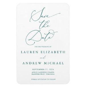 Emerald Green Minimalistisch Save the Date Einladu Magnet