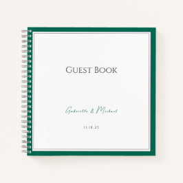 Emerald Green Minimalistisch Wedding Guest Book Si Notizbuch
