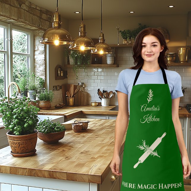 Emerald Green mit Champagne Gold Rolling Button He Schürze (Von Creator hochgeladen)