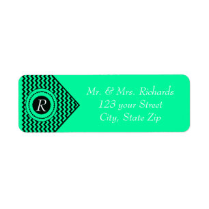 Emerald Green Mit Monogramm Zickzack