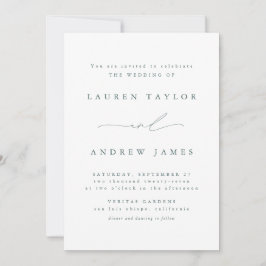 Emerald Green Modern Classic Wedding Einladung