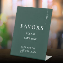 Emerald Green Modern Monogram Favorits Wedding