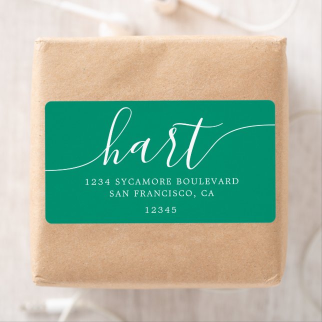 Emerald Green Modern Script Family Rücksendeadress (Insitu)