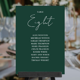 Emerald Green Modern Seekarte Tischnummer