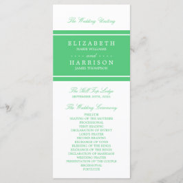 Emerald Green Modern Wedding Program Programm