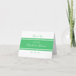 Emerald Green Modern Wedding Vielen Dank Dankeskarte