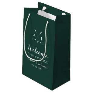 Emerald Green Monogram Golf Wedding Welcome Bag Kleine Geschenktüte