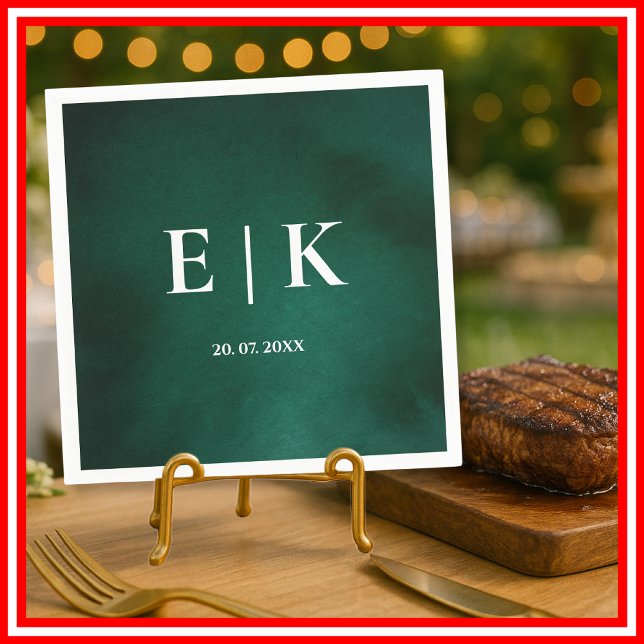 Emerald Green Monogram Serviette (Von Creator hochgeladen)