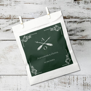Emerald Green Monogram und Arrows Wedding Geschenktütchen