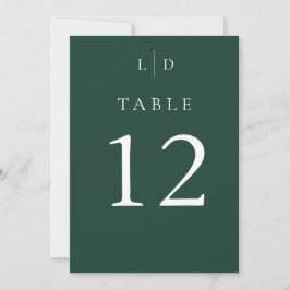 Emerald Green Monogram Wedding Tischnummern