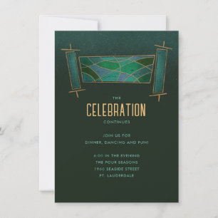 Emerald Green Mosaic Torah Scroll Party Umschließu Einladung