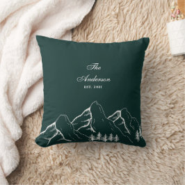 Emerald Green Mountain Pine Family Kissen