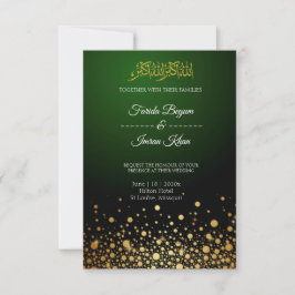 Emerald Green Muslim Wedding Einladung