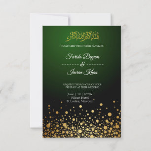 Emerald Green Muslim Wedding Einladung