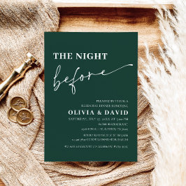 Emerald Green Night Before Probe Dinner laden Einladung