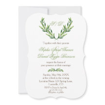 Emerald Green Olive Wreath Monogram Wedding