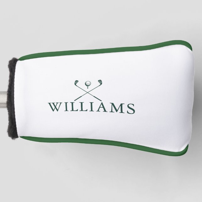 Emerald Green Personalized Name Golf Clubs Golf Headcover (Vorderseite)